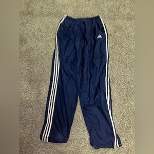Adidas Blue and White Sweatpants with Signature Stripes